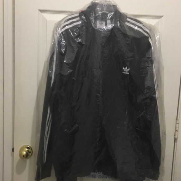 Adidas Monogram Black Track Jacket Sweatsuit Warmup Jogging Jump Leisure EUC - Picture 7 of 7